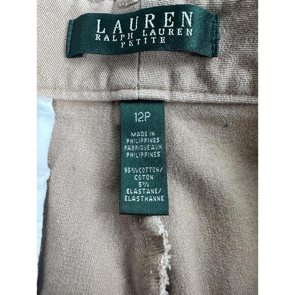 LRL Ralph Lauren Petite Equestrian Riding Pants Women's Size 12P Tan Pockets - Picture 4 of 5